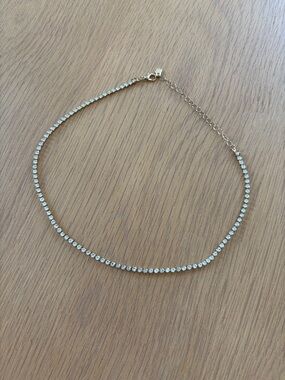 Gold Crystal Tennis Choker Necklace